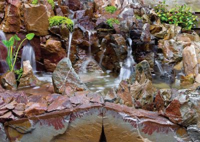 Waterval ontwerp met natuursteen